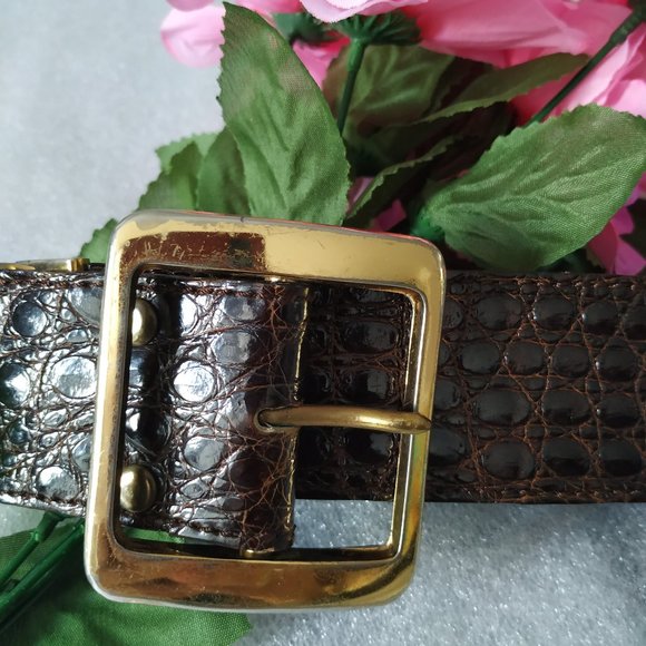 Sz.30🌞ALLIGATOR SKIN LEATHER BELT SZ. 30 - Picture 3 of 11